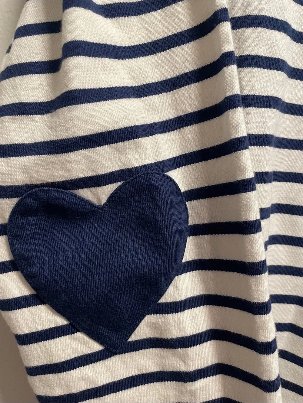 J.Crew - Heart on my sleeve long sleeve white and blue striped top